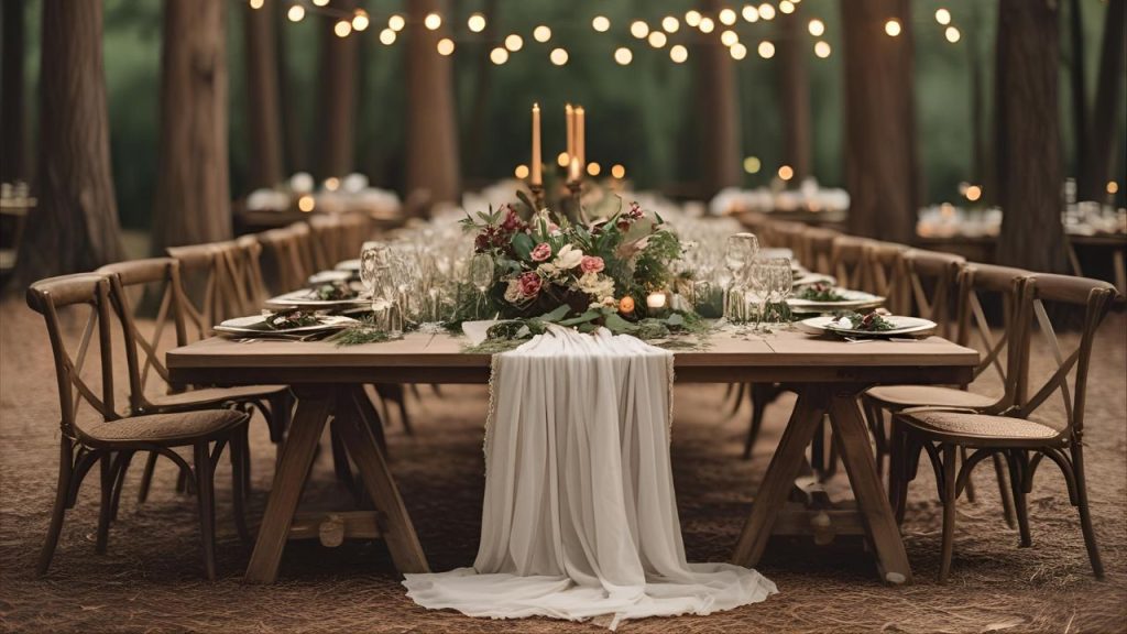 Whimsical Woodland Backyard Wedding Table Ideas